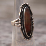 Vintage Sterling Petrified Wood Ring 4.75