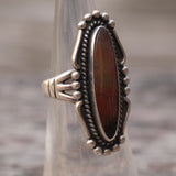 Vintage Sterling Petrified Wood Ring 4.75