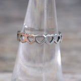 Vintage Sterling Silver Heart Band 6.25
