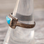 Vintage Sterling Turquoise Inlay Band 7.75