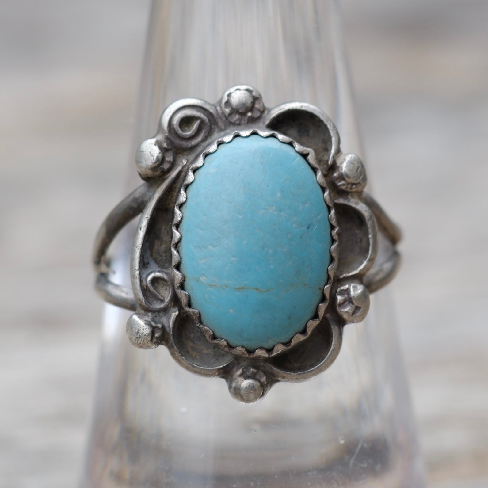 Vintage Sterling Turquoise Ring 8