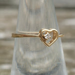 Vintage 14K Gold Diamond Heart Ring 6.25