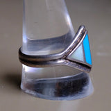 Vintage Sterling Turquoise and Mother Of Pearl Inlay Ring 11.5
