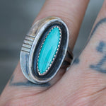 Vintage Sterling Turquoise Ring 6.75
