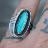 Vintage Sterling Turquoise Ring 6.75