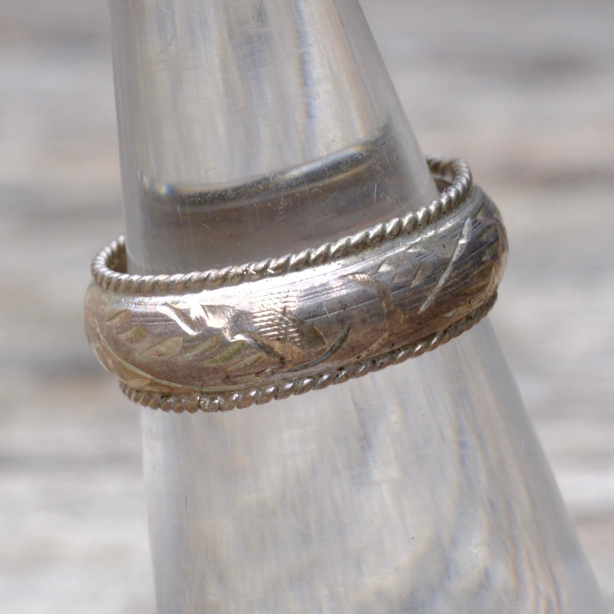 Vintage Sterling Scroll Ring 4.75