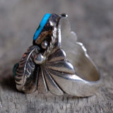 Vintage Sterling 2-Stone Turquoise Ring 11.25