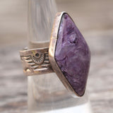Vintage Sterling Purple Agate Ring 8