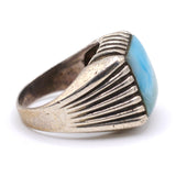 Vintage Sterling Larimar Signet Ring 8.25