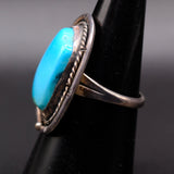 Vintage Sterling Turquoise Roper Ring 7.5