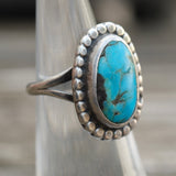 Vintage Sterling Turquoise Ring 4.25