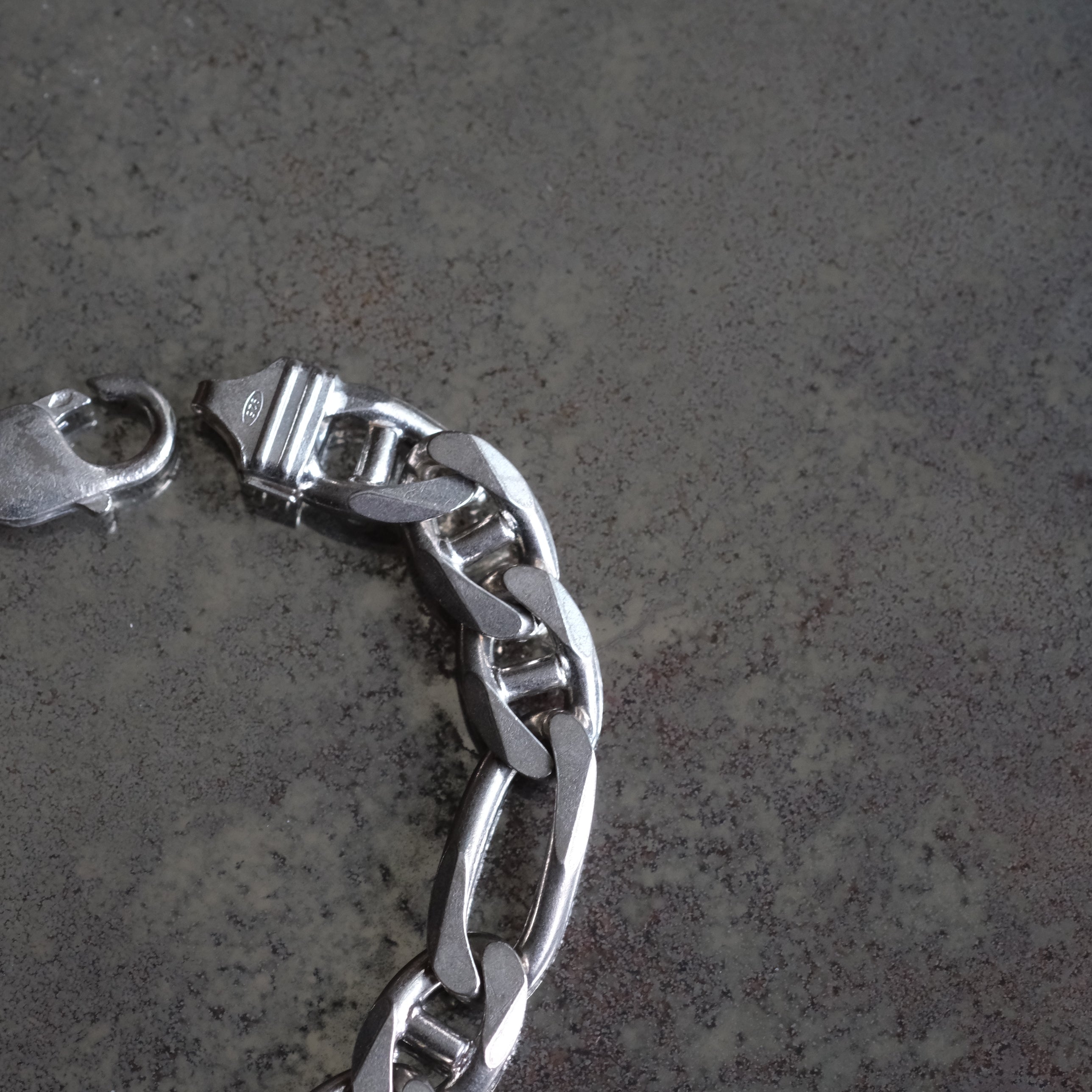 Vintage Sterling Silver Figaro Chain Bracelet 8"