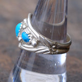 Vintage Sterling 3-Stone Turquoise Ring 9.25