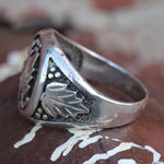 Vintage Sterling Silver Leaf Ring 12.5