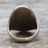 Vintage Sterling Crushed Turquoise and Coral Inlay Ring 9.75
