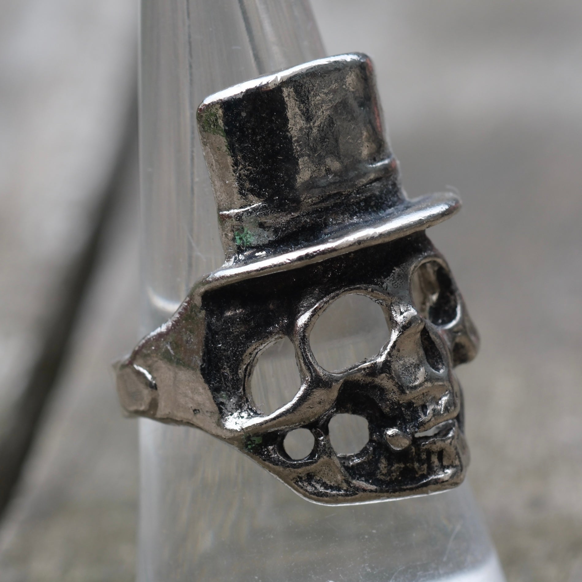 Vintage White Bronze Biker Ring 9