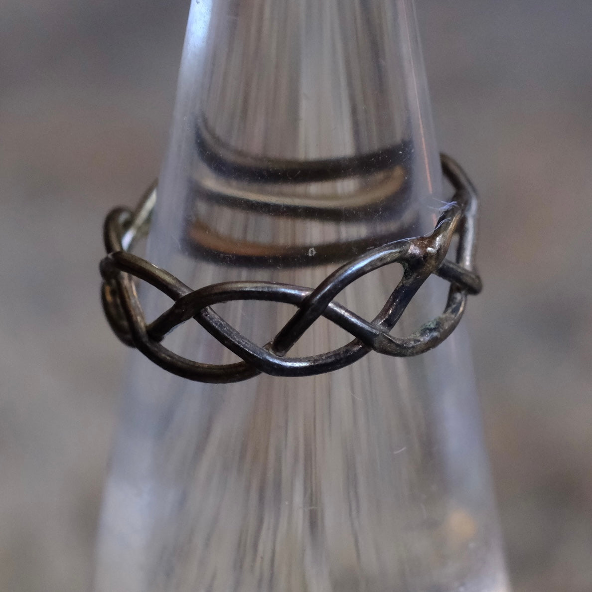 Vintage Sterling Silver Modernist Band 4.25