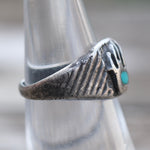 Vintage Sterling Turquoise Bear Paw Ring 5.75