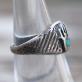 Vintage Sterling Turquoise Bear Paw Ring 5.75