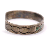 Vintage Sterling Turquoise and Coral Inlay Cuff Bracelet 6"