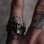 Vintage Sterling Big Chief Ring 6.75