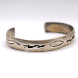 Vintage Sterling Silver Stamped Cuff Bracelet 6.5"