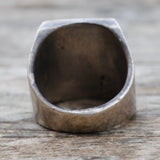 Vintage Sterling Crushed Turquoise and Coral Inlay Ring 9.5