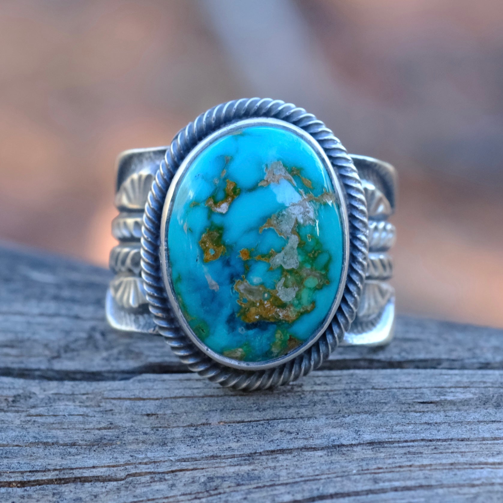 LEON MARTINEZ Sterling Silver Turquoise Ring 9