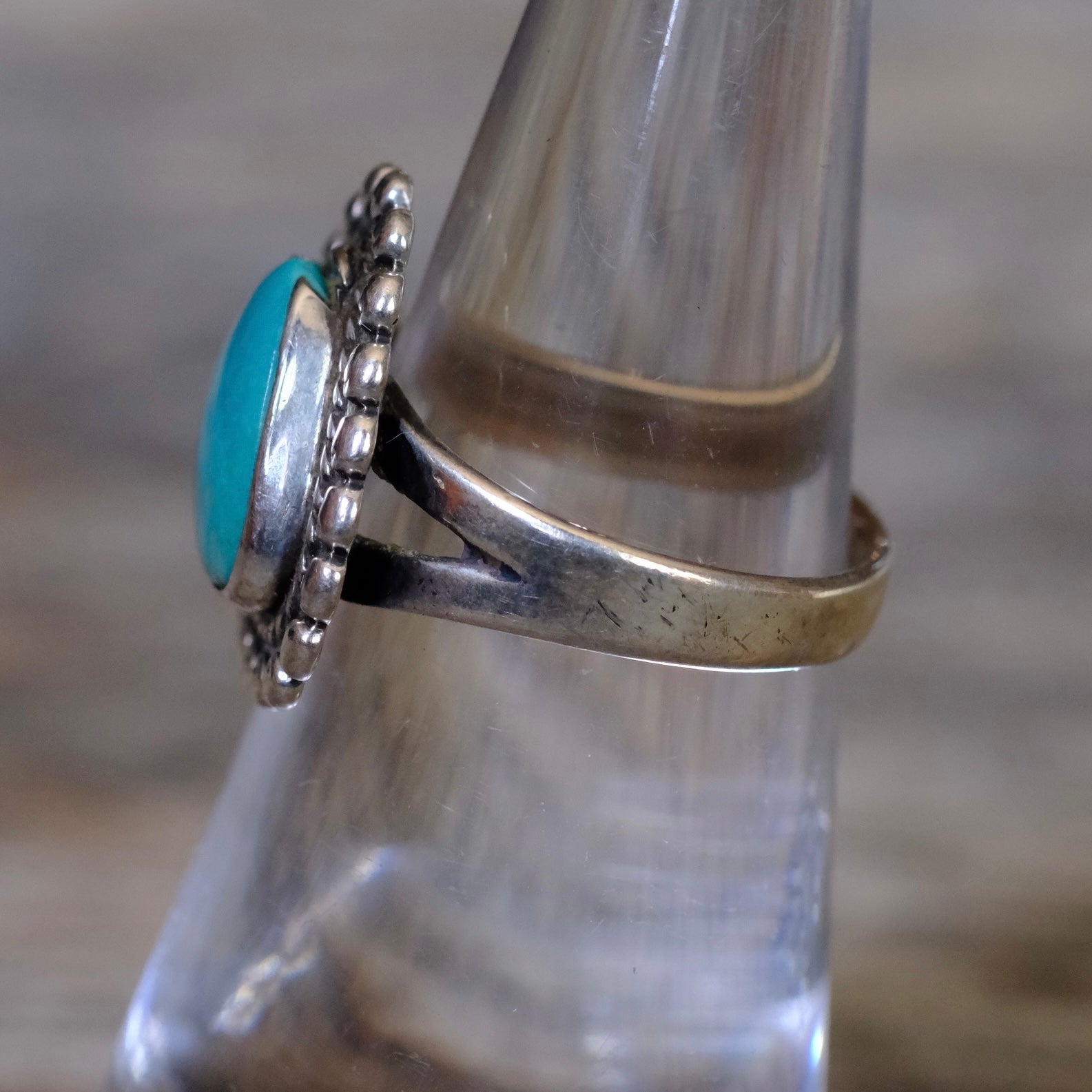 Vintage Sterling Turquoise Ring 5.25