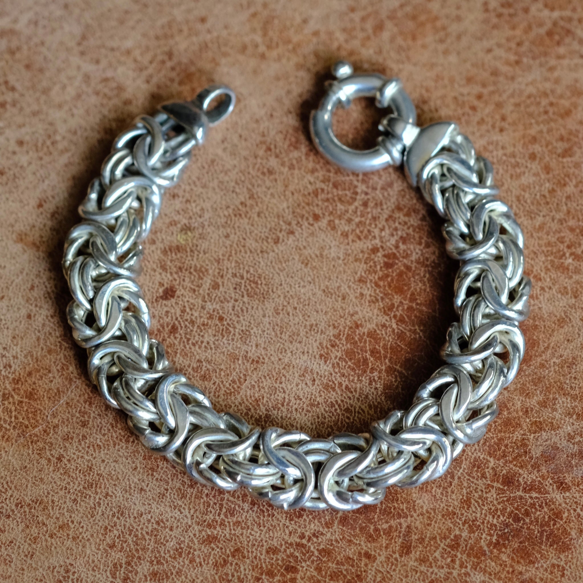 Vintage Sterling Silver Woven Link Bracelet