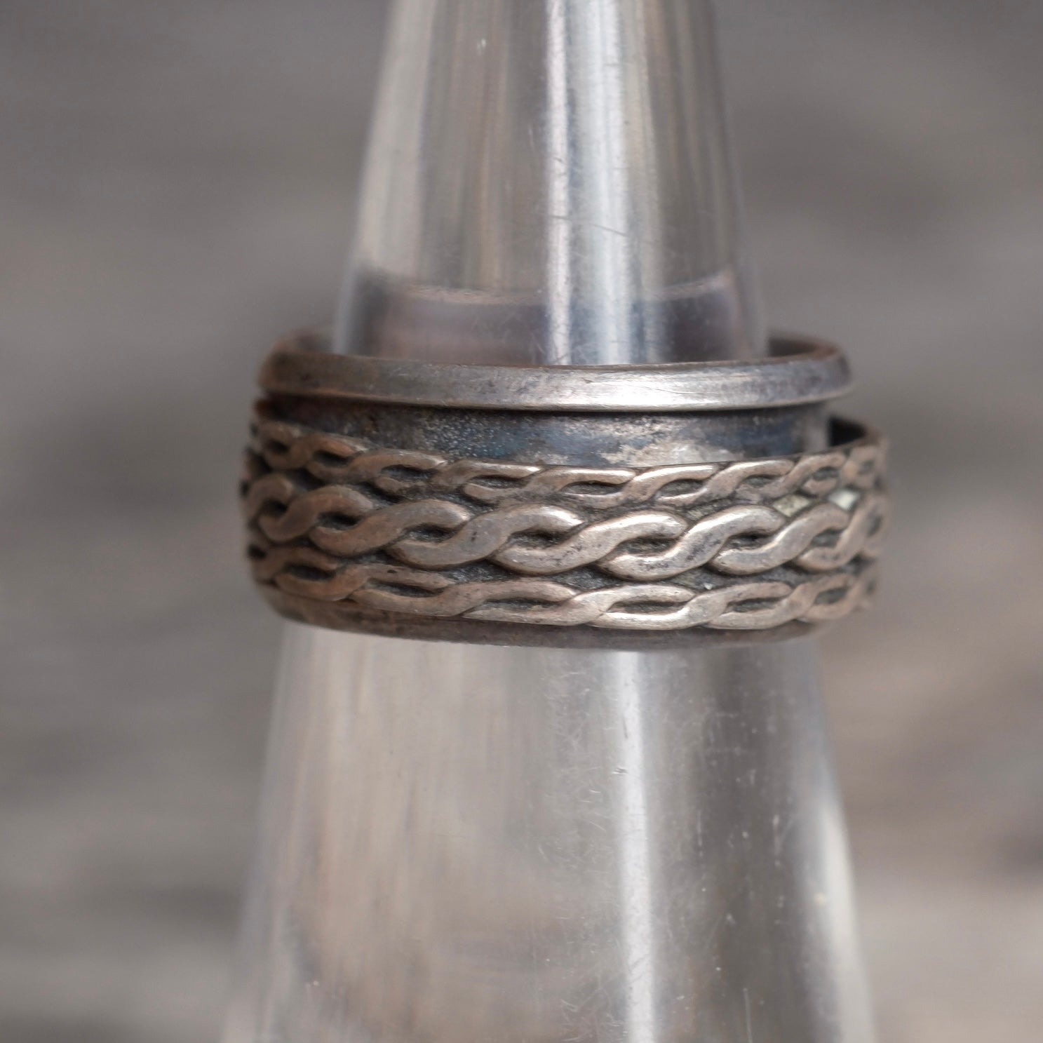 Vintage Sterling Silver Braided Spinner Ring 5