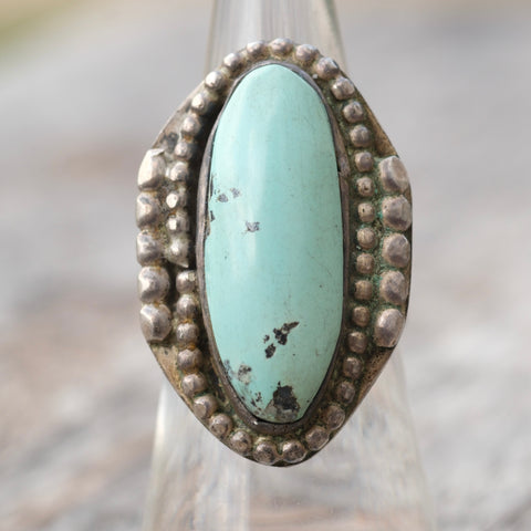 Vintage Sterling Turquoise Ring 6.5