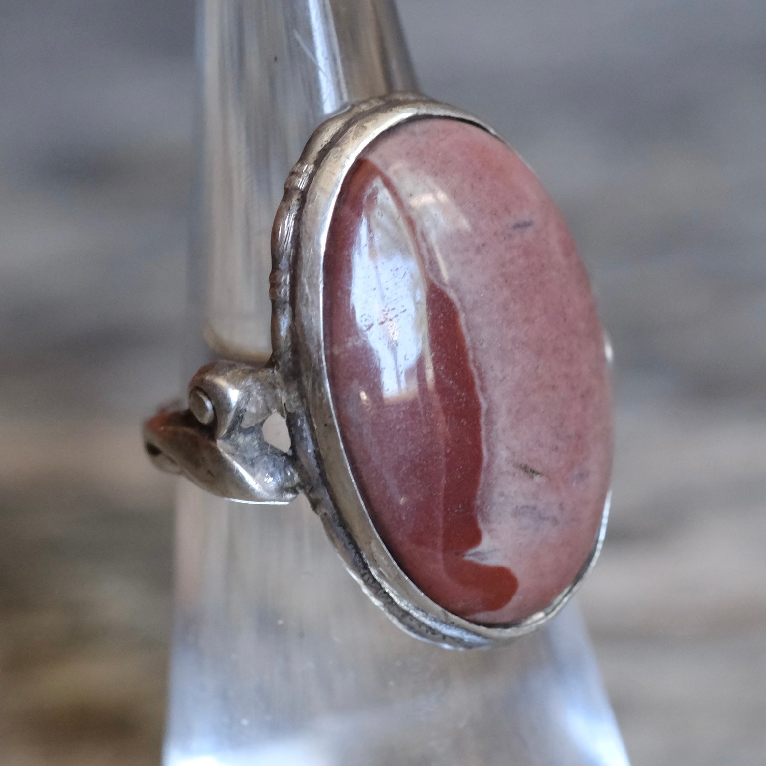 Vintage Sterling Jasper Ring 4.25