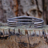 Vintage Sterling Mother Of Pearl Cuff Bracelet