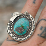 Vintage Sterling Turquoise Ring 7.25