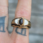 Vintage Gold Plated Tigers Eye Signet Ring 12.5