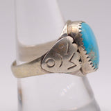 Vintage Sterling Turquoise Stamped Band Ring 9