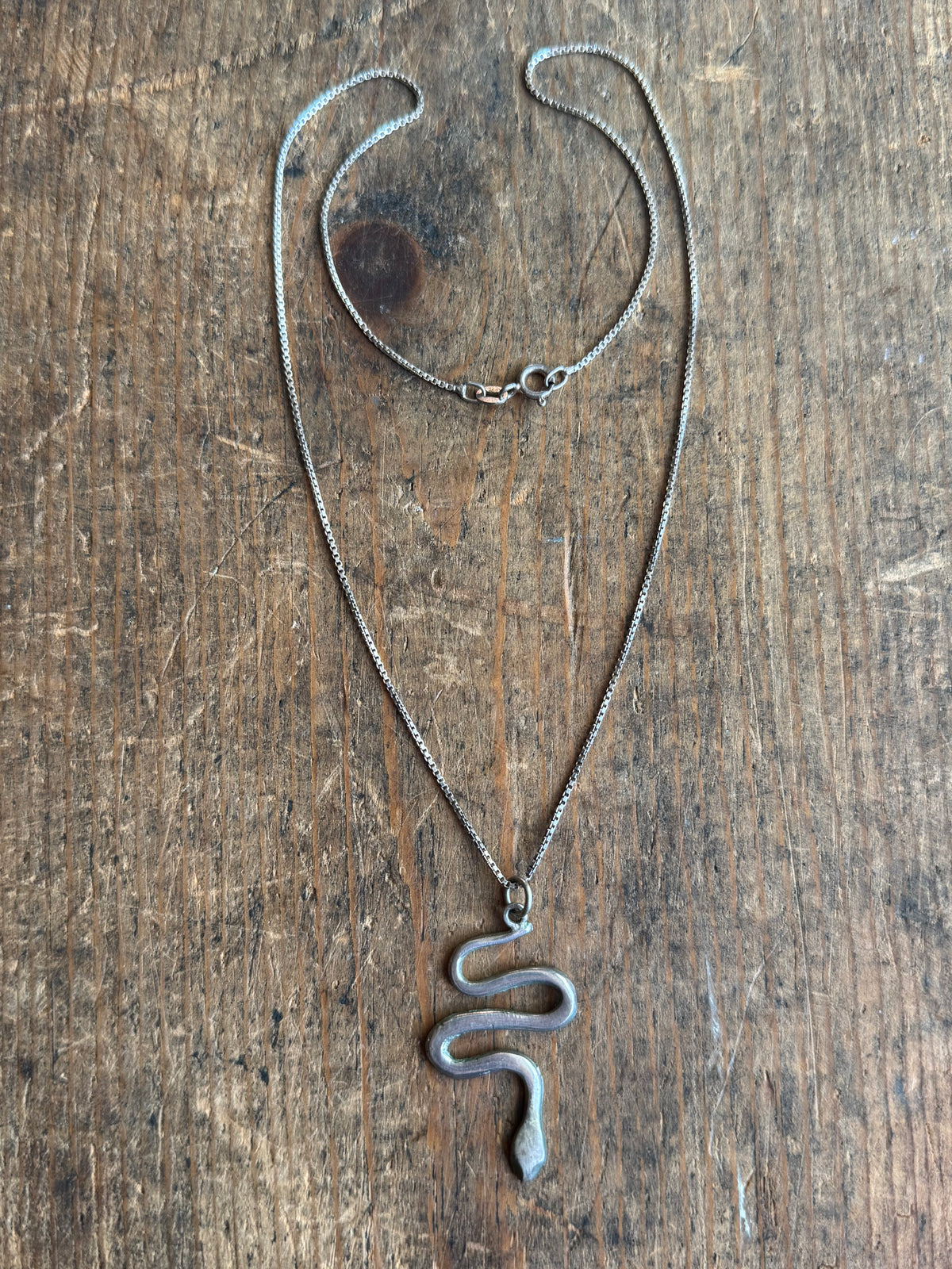 Vintage Sterling Silver Snake Necklace