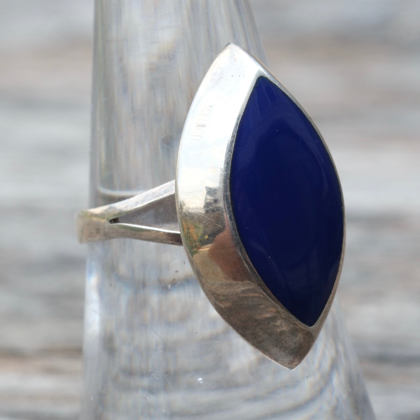 Vintage sterling Lapis Ring 7