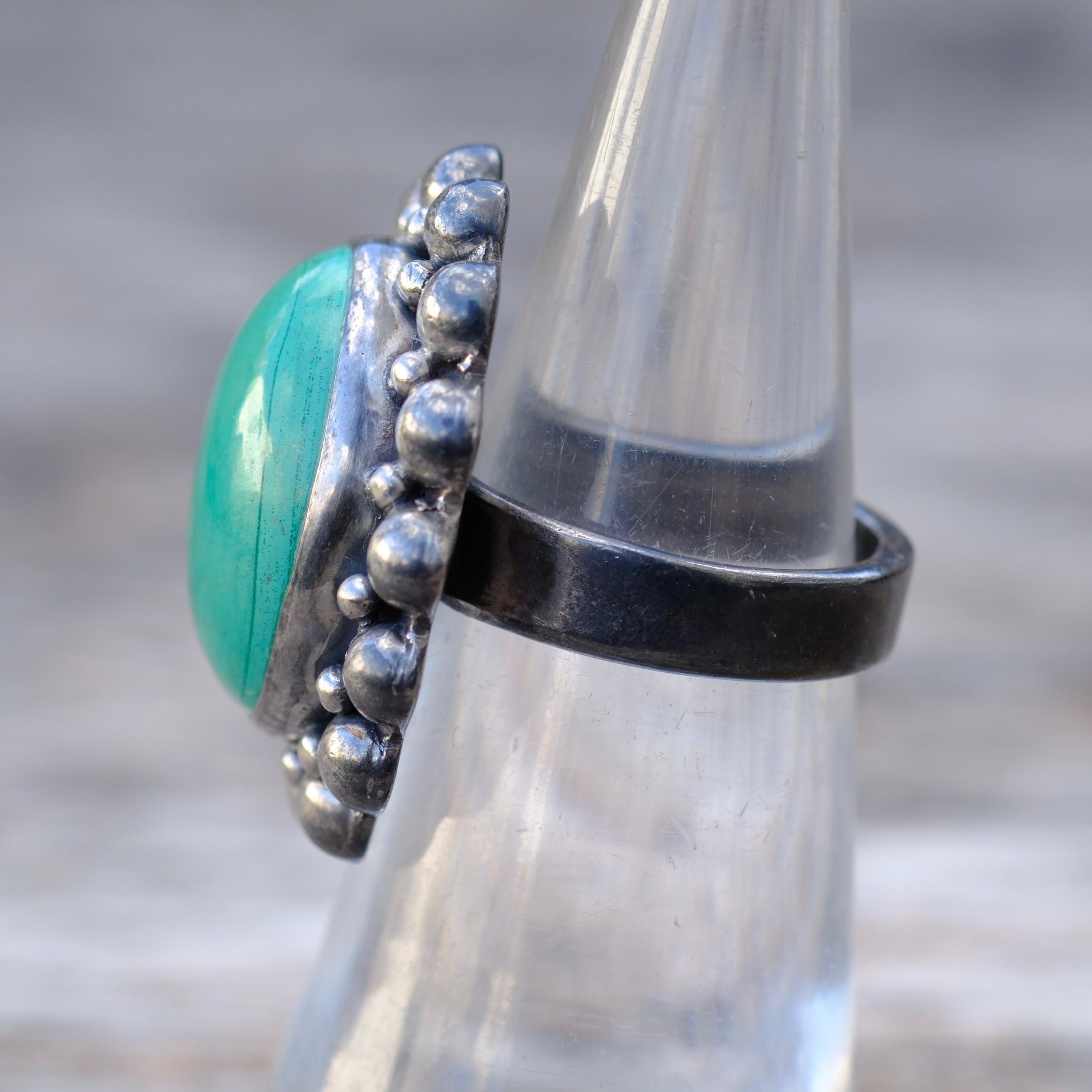 Vintage Sterling Faux Turquoise Ring 5
