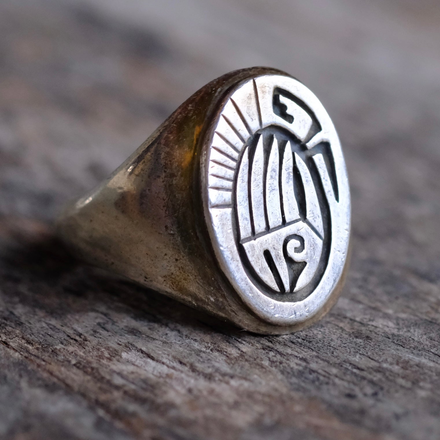 Vintage Sterling Silver Hopi Bear Claw Ring 10