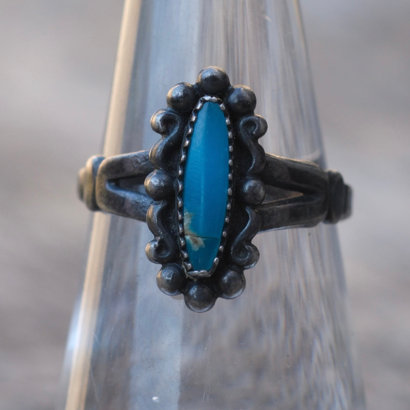Vintage Sterling Turquoise Ring 6.25
