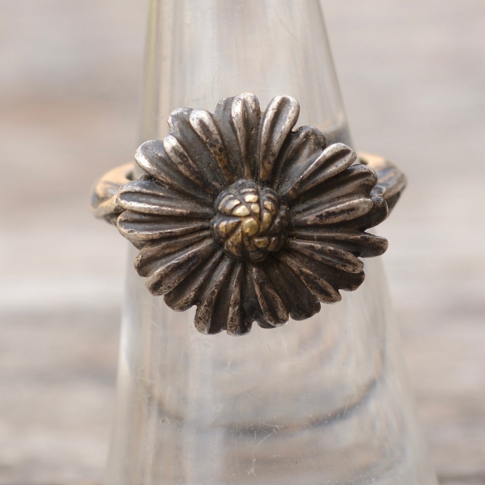 Vintage Sterling Flower Ring 5.75