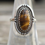 Vintage Sterling Tigers Eye Ring 6.25