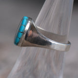 Vintage Sterling Turquoise Inlay Pinwheel Ring 6