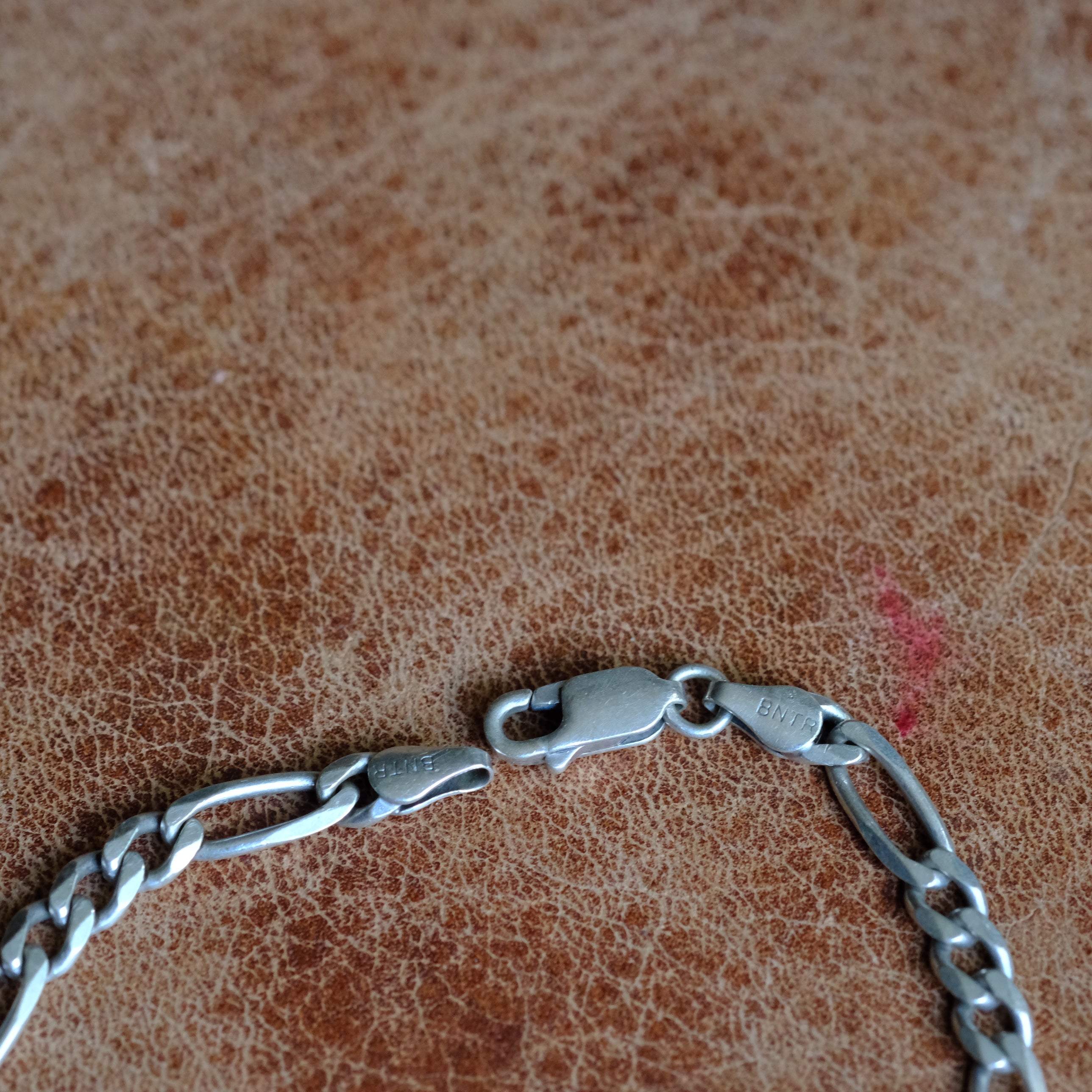 Vintage Sterling Silver Figaro Chain Bracelet