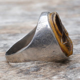 Vintage Sterling Tigers Eye Centurion Ring 10.5