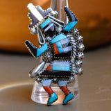 RARE Vintage Sterling Multistone Inlay Rainbowman 6.75 Gary and Paulinis Vacit