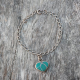 Vintage Sterling Turquoise Heart Bracelet