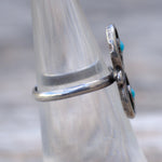 Vintage Sterling 2-Stone Turquoise Ring 4.5